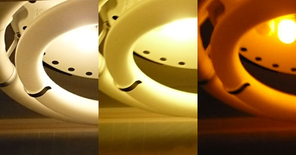 LEDナツメ球の明るさを比較